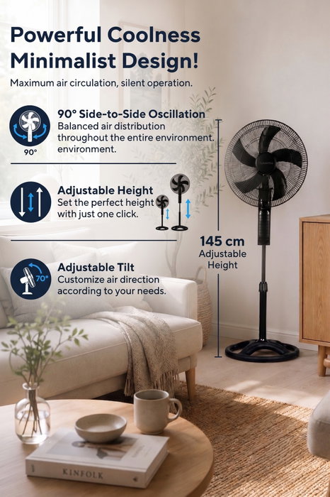 Kumtel KTF-395 Ventilador de 60 W Negro Kumtel KTF-395 Ventilador de 60 W Negro